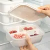 Fiambrera de plástico de grado alimenticio con compartimentos, sellada, para refrigerador, congelador, crisper, apta para microondas, fiambrera para estudiantes