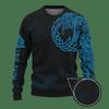 Suéter Masculino Gola Alta Crewneck Quente Novo Transfronteiriço Estilo Europeu e Americano Estampa Digital 3D de Tatuagem Camisa Base de Manga Longa