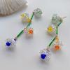 Pendientes de verano de nuevo estilo para mujer hechos a mano con cuentas de colores, pendientes largos de bola, pendientes personalizados inteligentes blancos adelgazantes
