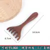 Peine de Masaje de Sándalo Natural, Peine de Masaje de Delfín Portátil Multifuncional de Cinco Dientes, Peine Multifuncional de Madera Maciza para Mujeres