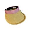 Sombrero de Paja de Ala Ancha de Moda con Bordes Enrollados, Diseño de Parte Superior Abierta, Sombrero de Paja con Banda para la Cabeza para Mujer, Sombrilla Japonesa con Protección UV para Salidas