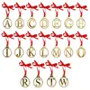 Decorações de cartas de Natal transfronteiriças, novas etiquetas de letras douradas, pingentes 3D, acessórios para arranjo de cena atacado