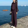 Conjunto deportivo de estilo casual para mujer, otoño, transfronterizo, cremallera, sudadera con capucha, versátil, rejuvenecedor, largo, cordón, pantalones de pierna ancha, moderno