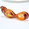 Nova Gravata Borboleta Grande Oca Cor Café Degradê 11cm com Presilha de Torção Dentada para Parte de Trás da Cabeça Feminina Presilha Vertical