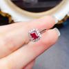 Anillo de Rubí Natural Popular al por Mayor de Fábrica Plata S925 Incrustado Piedra Principal 4*5 Joyería de Lujo Venta Directa de Fábrica