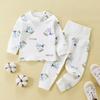 Conjunto de Ropa de Otoño y Pantalones para Niños y Niñas de 6-12 Meses, de 0-2 Años, Ropa Interior de Algodón Puro de Cintura Alta, Ropa de Otoño para Niños, Tipo A de Algodón Puro