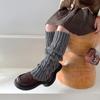 Meias Grossas e Quentes Infantis para Outono e Inverno, Meias Largas para Meninas, Cor Sólida Estilo Coreano, Polainas de Tricô para Meninas Mais Velhas