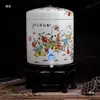 Tanque de Água com Filtro de Cerâmica Chaleira de Água Fria Doméstica Grande Chaleira de Água Fria com Torneira Tanque de Armazenamento de Água Balde de Porcelana Grande Capacidade com Tampa