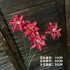 Decoração de flor artificial tom avermelhado em haste única, bola de flor para corredor de flor de seda, material para arranjo de flor de mesa para restaurante e casamentos ao ar livre