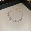 Pulseira de Amor Flor de Quatro Pétalas Zircônia Moda Transfronteiriça Pulseira de Alto Nível de Luxo Leve Pulseira Super Brilhante para Namorada Combina com Tudo para Mulheres
