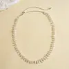 Estilo minimalista europeo y americano, collar geométrico redondo de circonita cúbica de moda, una cadena para la clavícula niche y versátil, joyería de moda para mujeres