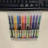 Caneta rollerball de tinta líquida colorida, caneta gel de secagem rápida de 12 cores, caneta para prática de prova estudantil, caneta de água com ponta de agulha completa de 0,5mm