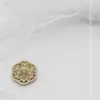Botões de Metal com Pedrarias e Pérolas em Formato de Flor Recortada para Tops de Malha, Jaquetas e Vestidos