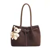 Bolso Tote de Moda con Cierre de Candado para Mujer, Estilo Suave, Bolso de Mano de Gran Capacidad para Viajes Diarios, Versátil con Colgante, Bolso de Hombro Único para Mujer