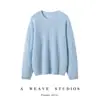26 nuevo modelo jersey de punto gofre cuello redondo 100% cachemir puro para mujer, jersey de punto, jersey fino de punto trenzado de manga larga