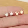 Brincos de Tarraxa Luochen Crown Diamond Estilo Europeu e Americano Luxo Acessível Elegante de Ponta Design de Nicho Brincos Versáteis Exquisitos Brincos