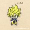 Calcomanía de Tela Bordada de Dibujos Animados Anime Super Carrera Luffy Dragon Ball Accesorios de Prenda Insignia Parche Calcomanía Borde Ardiente Adhesivo