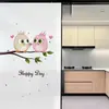 Película Adhesiva de Vidrio Esmerilado de Pinzón Rosado Protección de Privacidad Protección Solar No Transparente Cobertura Total Simple para Sala de Estudio