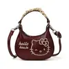Bolsa Acessório de Gato Desenho Animado Fofo Estilo Coreano 2026 para Meninas Pequenas, Bolsa de Mão de Renda Estilosa e Versátil