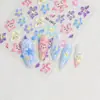 Adesivos de Unha Plumeria de Verão Novos e Modernos Plumeria Estrela do Mar Oceano Dopamina Adesivos de Decoração de Unha 3D