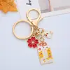 Estilo Japonês Ins Flor de Cerejeira Flor de Pessegueiro Protetor para Atrair Riqueza e Sorte Chaveiro Criativo para Casal Pingente para Bolsa de Casal para Mulheres