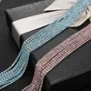 Corrente de Garras com Strass 2mm-4mm/Base Dourada e Prateada Densa DIY/Corrente de Strass com Garras/Corrente de Strass para Celular Acessórios Brilhantes de Strass