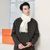 Novo Cachecol de Lã Monocromático Transfronteiriço, Cachecol de Pescoço Quente Casual para Exterior, Xale Versátil Unissex de Cor Sólida com Franjas