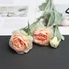 3 peônias artificiais aveludadas para decoração de casamento, flores artificiais para arranjos de casamento, arte floral para decoração de casa