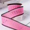 Cinturón Tejido Hueco con Borde Ondulado DIY Decoración para Textiles del Hogar Ropa Sombrero de Copa Regalo Empaque de Flores Accesorios para el Cabello con Lazo