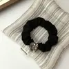Nuevo Estilo Coreano Lujo Ligero Anillo para el Cabello con Pedrería Moda Lazo para Cola de Caballo Cuerda para Moño Elástico Elegante Todo Fósforo Cuerda para el Cabello Joyería para la Cabeza