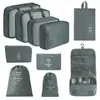 Bolsa de almacenamiento para viajes transfronterizos, set de neceser, bolsa de almacenamiento organizadora de ropa para equipaje de siete piezas, bolsa de almacenamiento de viaje