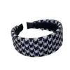 Diadema de Houndstooth Dulce de Gama Alta 2025 Textura de Nicho Popular Blanqueadora Elegante Sencilla y Suave Estilo Coreano Fresco Cabello