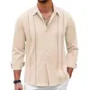 Camisa floral de moda estilo europeo y americano, camisa de manga larga a rayas para hombre, casual, elegante, holgada, retro americano, top de comercio exterior