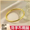 Anel liso pulseira lisa aço titânio redondo simples antigo aço inoxidável pulseira de ouro 18K fabricantes pulseira com fecho atacado