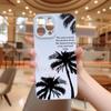 Funda para Teléfono Móvil Silueta Árbol de Coco Blanco y Negro para Apple 15 iphone14promax Carcasa con Película Integral Transfronteriza para Verano