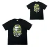 Marca de Moda Japonesa Bape Camuflagem de Macaco Manga Curta Estampa de Cabeça de Macaco T-shirt de Verão para Casal Casual Esportiva Manga Curta Curta T