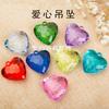 Colgante en forma de corazón con cara tallada, cuenta de cristal de imitación, cortina de cuentas, cuentas sueltas, venta al por mayor, acrílico especial, material de color, cuentas para manualidades, 30 mm