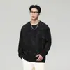 Sudadera Elegante para Hombre 2026 Otoño Nueva Bloque de Color Degradado Rayas Casual Versátil Cuello Redondo Manga Larga Superior