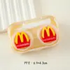 Estojo para Lentes de Contato Desenho Animado Fofo McDonald's Portátil Transparente Caixa de Armazenamento Companheira Caixa Dupla