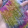Cuentas sueltas de calcedonia de turmalina degradada, cuentas de ábaco facetadas, cuentas planas, espaciadores, cuentas de rueda, accesorios para joyería DIY hechos a mano