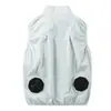 Roupa com Ar Condicionado Colete de Verão para Homens Canteiro de Obras ao Ar Livre Proteção Contra Calor Transfronteiriça Colete com Ventilador de Resfriamento Carregável Colete de Pesca