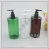 Botella con bomba marrón 480 ml, botella con bomba para acondicionador de cabello, botella para desinfectante de manos, botella para limpiador facial, botella de recarga para gel de ducha