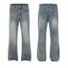 2026 Jeans de Pierna Recta Micro Acampanada High Street Americano Estilo Nuevo Marca de Moda Pantalones Largos Holgados Adelgazantes de Pierna Ancha Ropa para Hombre