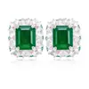 Colgante de Diamante Verde Retro Europeo y Americano Anillo Abierto Aretes de Alta Gama Incrustación de Lujo Traje de Esmeralda Sintética Cultivada