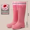 Botas de Chuva Femininas de Cano Alto com Cadarço, Sapatos Impermeáveis Espessos da Moda, Sapatos Impermeáveis Espessos Antiderrapantes para Cozinha de Adulto, Quentes para Homens