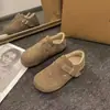 Sapatos Birkenstock Femininos Plus Veludo Quente Feijão Feijão Sapatos 2026 Novo Outono Inverno Sapatos Peludos Retro Slip-on Sapatos Birkenstock Sapatos de Algodão