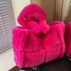 Bolso de felpa para mujer, gran capacidad, nuevo bolso de hombro combinable para otoño e invierno 2023, bolso de mano de felpa de alta calidad para viajeros