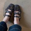 Versión de Piel de Oveja ~ Zapatos Mary Jane Cuadrados de Estilo Ballet Retro Francés para Mujer con Hebilla Cruzada Zapatos Deportivos Pequeños de Cuero Zapatos de una Sola Capa