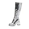 Botas de Moda con Plataforma, Punta Cuadrada, Tacón Grueso, Talla Grande, Caña Alta para Mujer, Suministro Transfronterizo 168-9