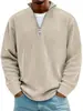 Nueva Camisa Polo Sudadera Casual de Hombre Amazon Otoño e Invierno 2025 con Cuello Alto, Cremallera y Pana, de Manga Larga